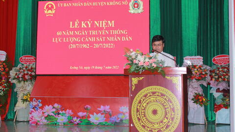 UBND huyện Krông Nô tổ chức kỷ niệm 60 năm Ngày truyền thống lực lượng Cảnh sát nhân dân