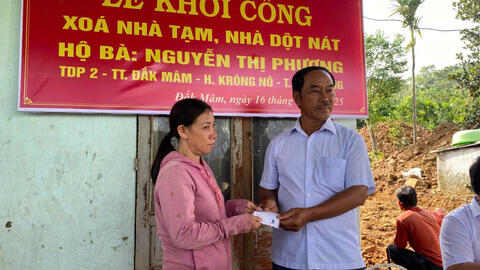 Hội Viên Cựu Chiến Binh thị trấn Đắk Mâm Chung Tay Xóa Nhà Tạm