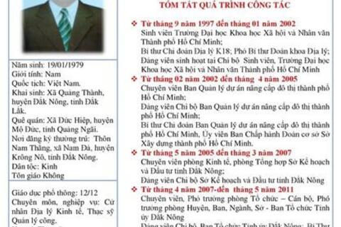 Tiểu sử tóm tắt người ứng cử đại biểu HĐND huyện Krông Nô, nhiệm kỳ 2021-2026, đơn vị cử số 03